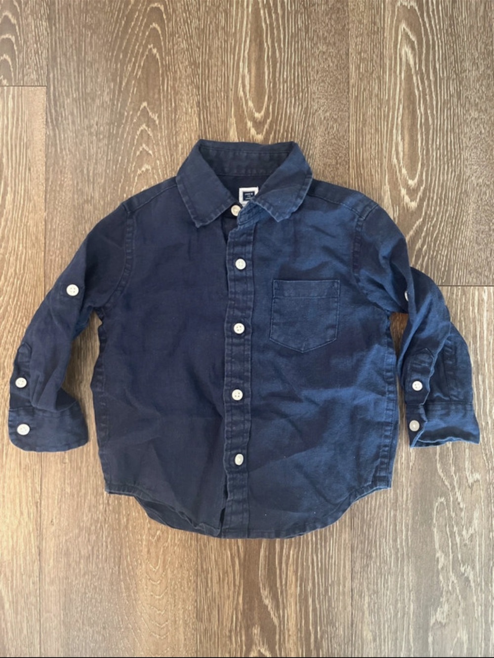 Janie and Jack Navy Button-Down Shirt for Kids